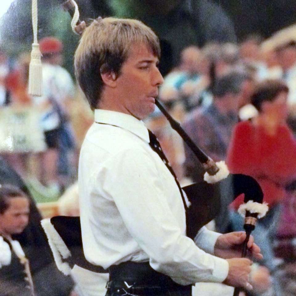 Colin Lindsay Piping for highland dancers at the Loch Lomond Highland Games